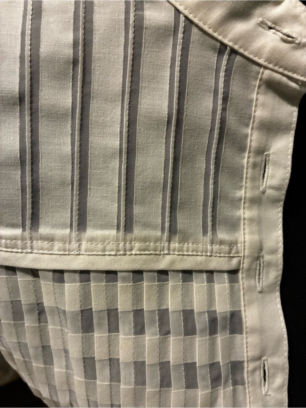 #444|NWT Cynthia Steffe Cream cap sleeve pin tucked Blouse w/ Mandarin Collar - Picture 8 of 10